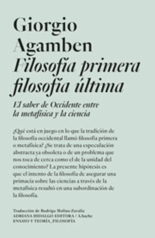 FILOSOFIA PRIMERA , FILOSOFIA ULTIMA