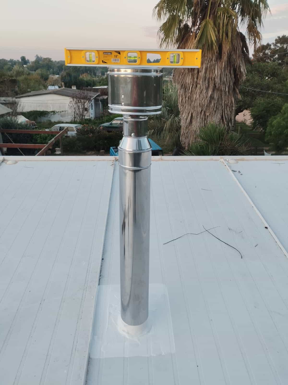Kit 80 mm Chimenea inox techo - Pellet