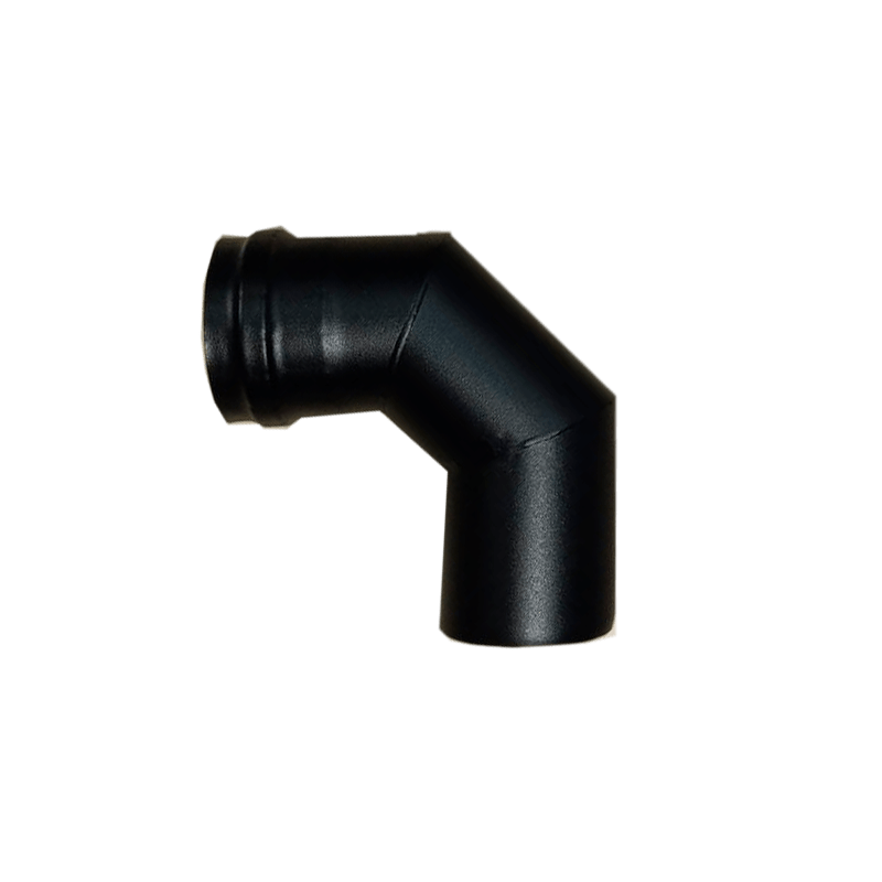 Curva 90° pellet negra 80mm