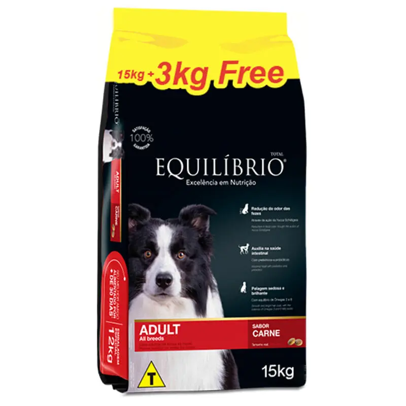 Equilibrio Perro Adulto Razas Medianas Sabor Carne – 18 Kg
