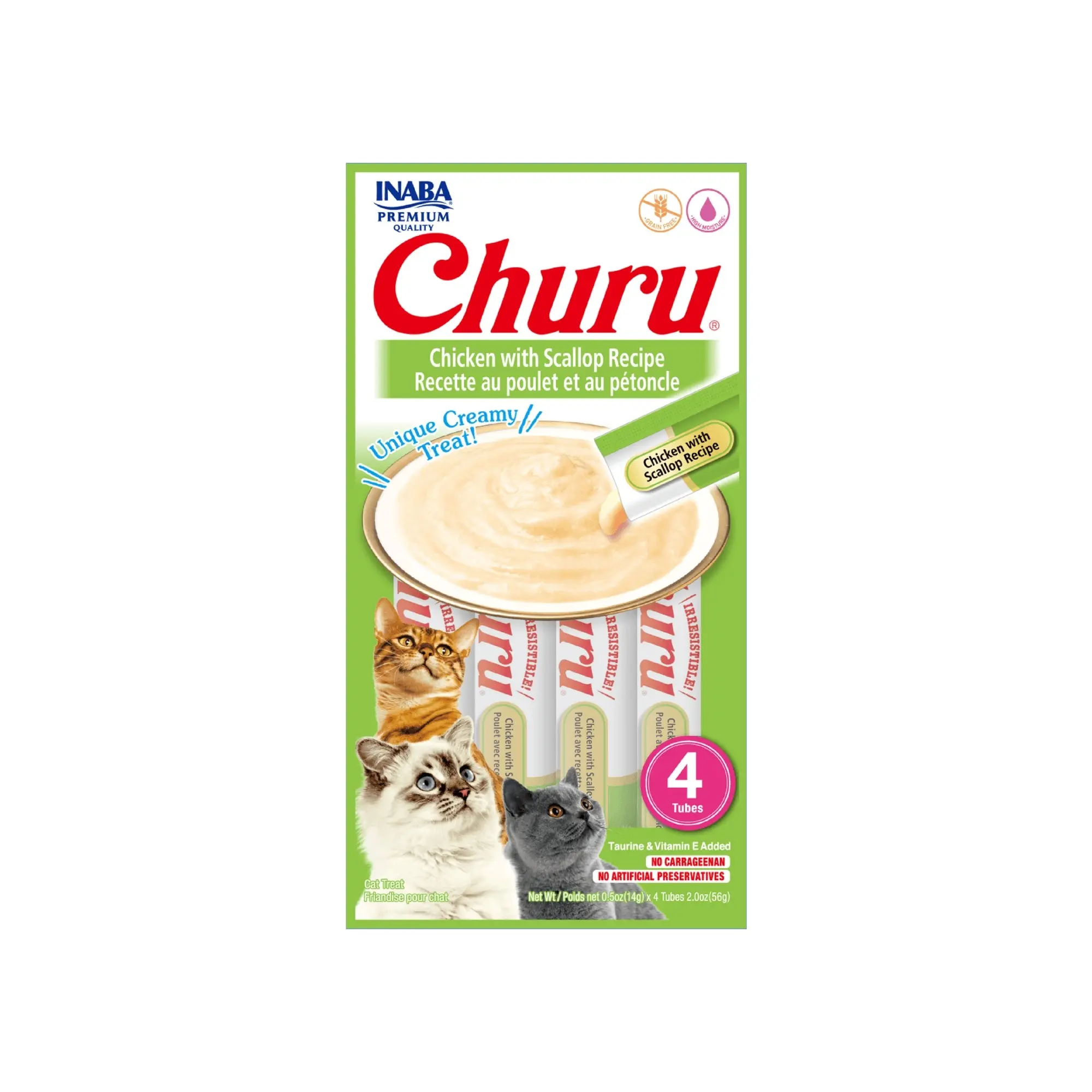 Churu Snack Gato Pollo/Vieira - 4 Tubos