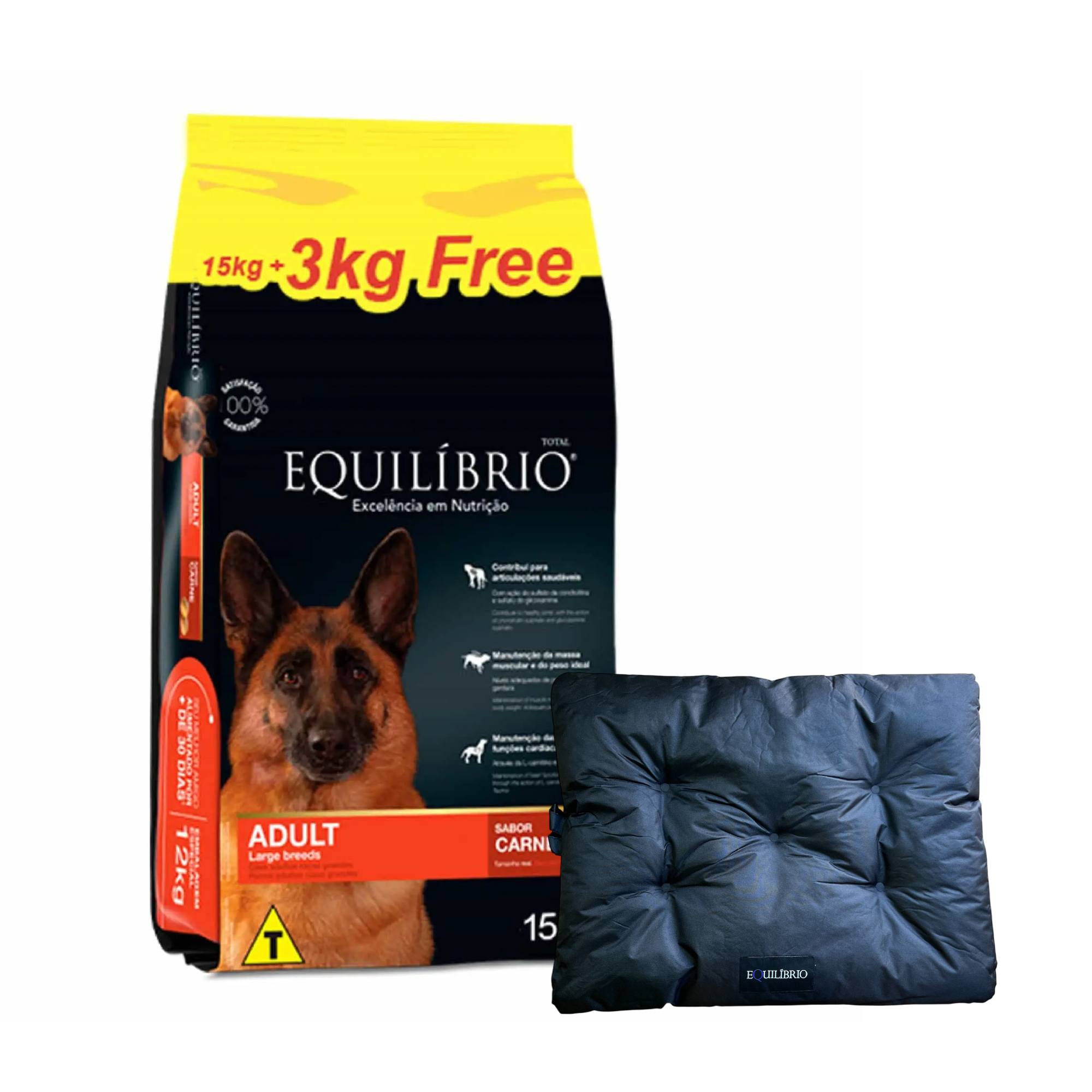 Equilibrio Perro Adulto Razas Grandes Sabor Carne 18 Kg + REGALO!